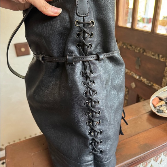 Black Leather Tassel Bag Free People - Picture 6 of 10